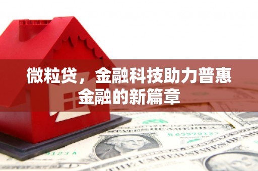 上杭微粒贷，金融科技助力普惠金融的新篇章