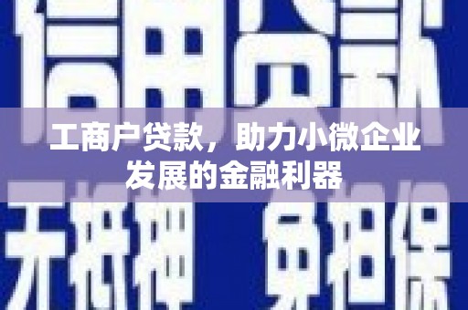 上杭工商户贷款，助力小微企业发展的金融利器