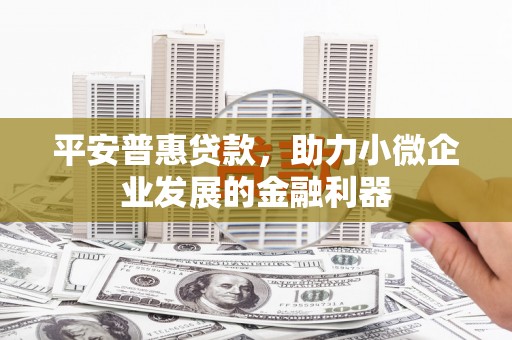 上杭平安普惠贷款，助力小微企业发展的金融利器