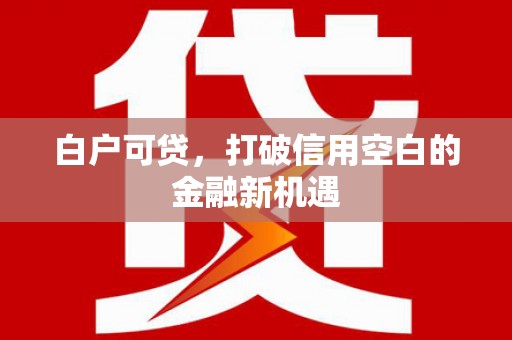 上杭白户可贷，打破信用空白的金融新机遇