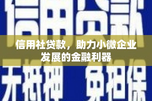 上杭信用社贷款，助力小微企业发展的金融利器