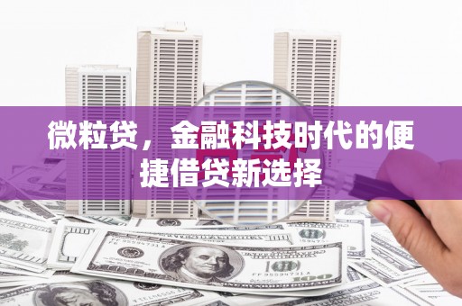 上杭微粒贷，金融科技时代的便捷借贷新选择